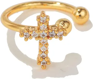 Ear Cuff Dainty Faith Cross Non Piercing Clip On Cartilage Earring for Women Teen Girls Criss Fake Huggie Hoops Earrings Cute Jewelry Gifts Birthday