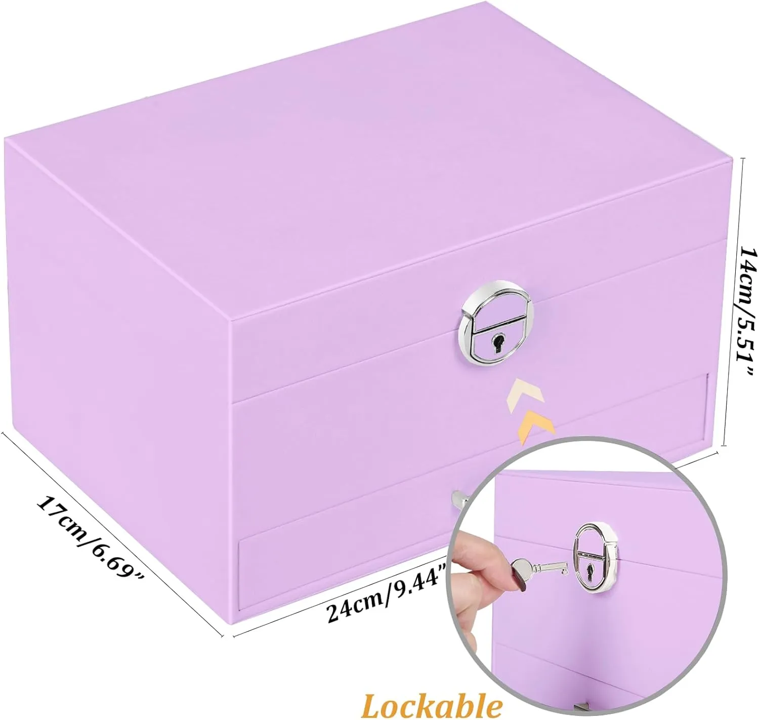 Earrings Jewelry Box for Girls, 5 Layers Jewelry Organizer with Earring Holder Organizer for Girls Earring Organizer Jewelry Boxes for Women Earrings and Necklaces Jewelry Box Organizer Violet