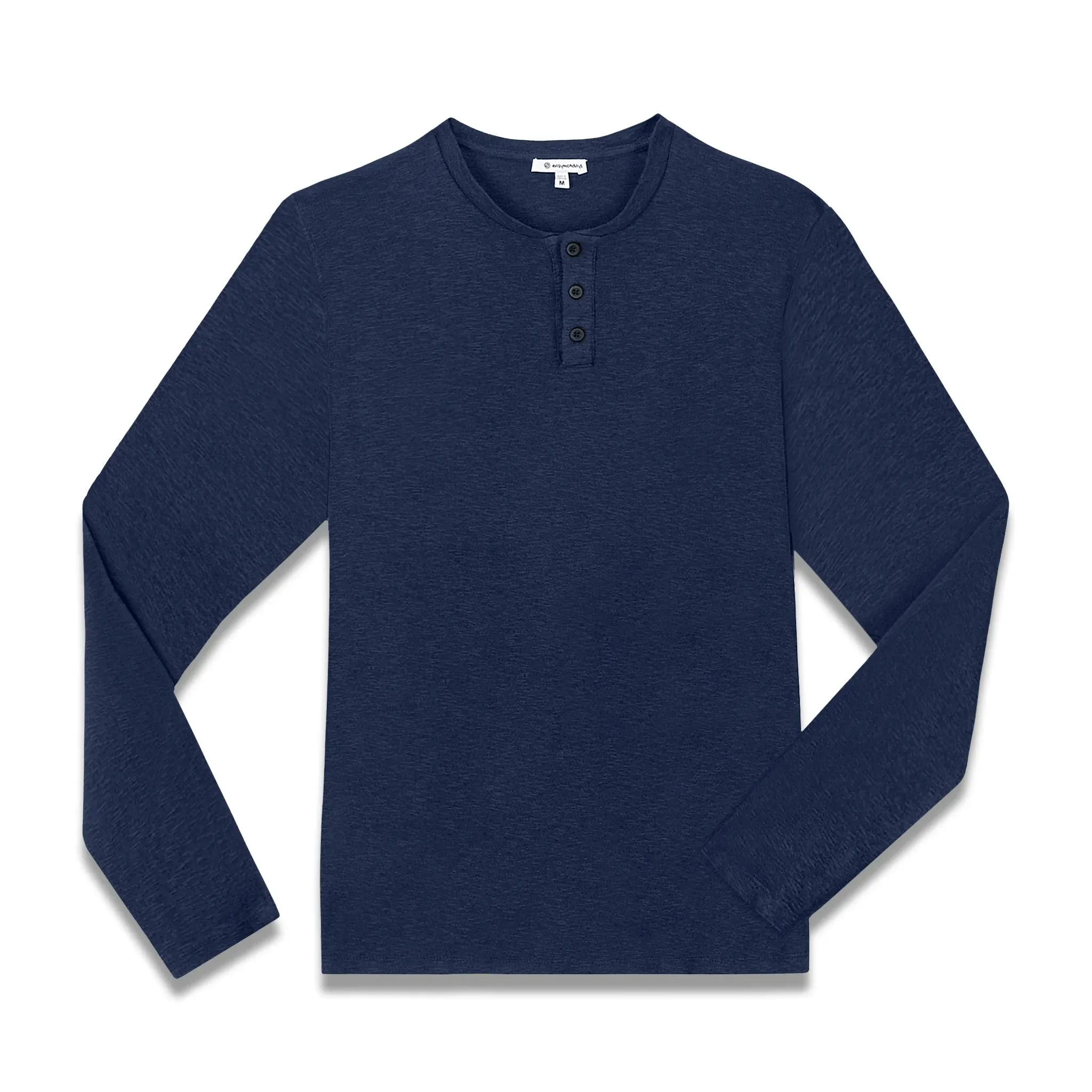 Easy Mondays Navy  Slub Henley Long Sleeve T-Shirt
