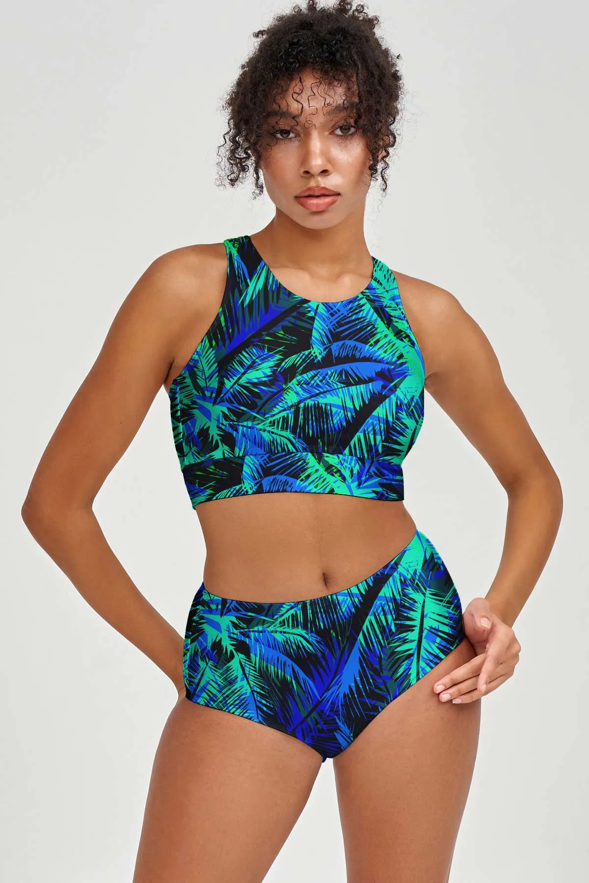 Electric Jungle Cara Navy High-Waist Hipster Bikini Bottom - Women