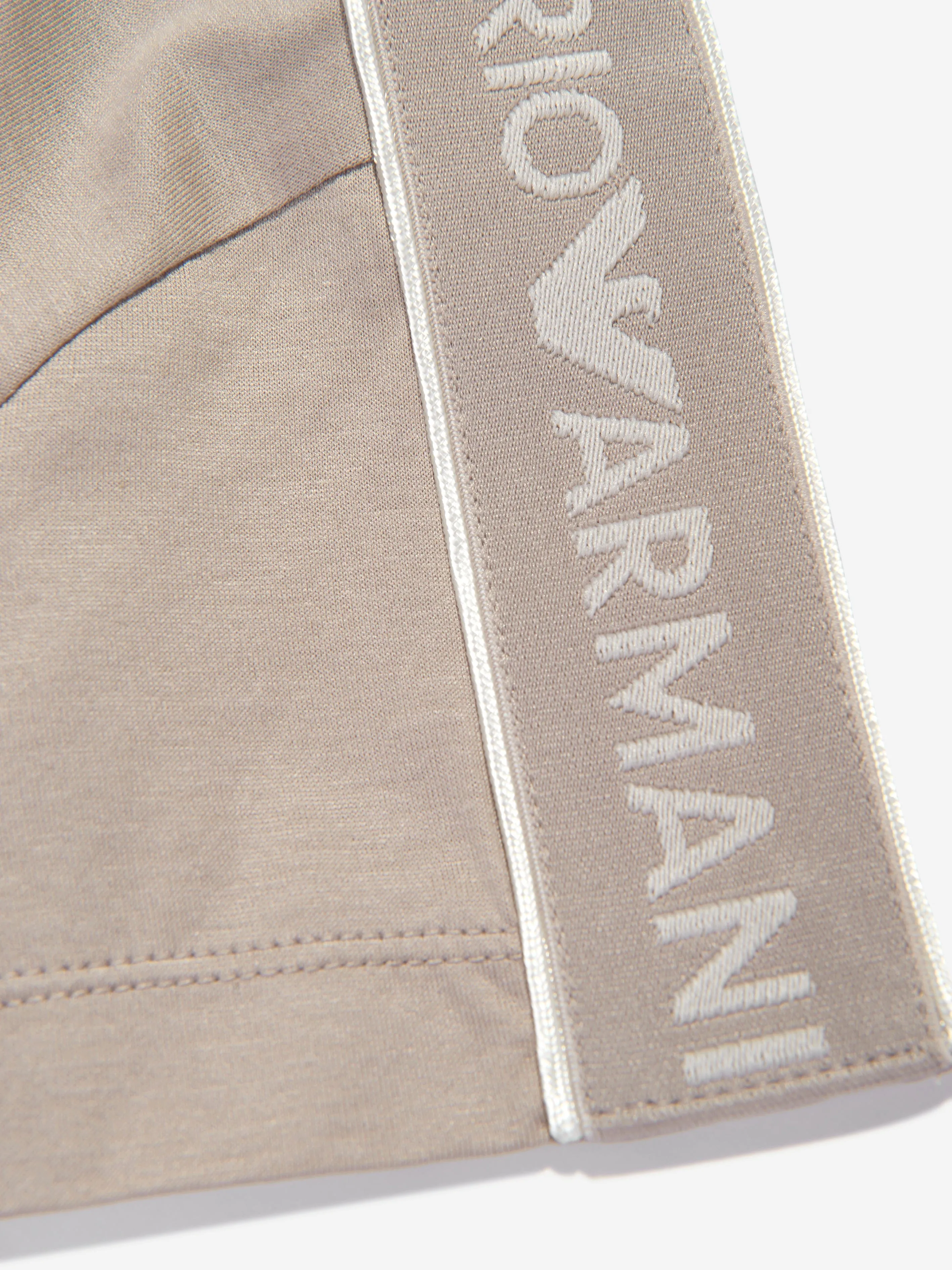Emporio Armani Boys Logo Tape T-Shirt in Brown