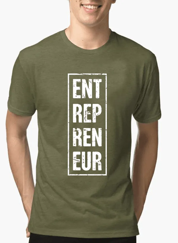 Entrepreneur Vertical Half Sleeves Melange T-shirt
