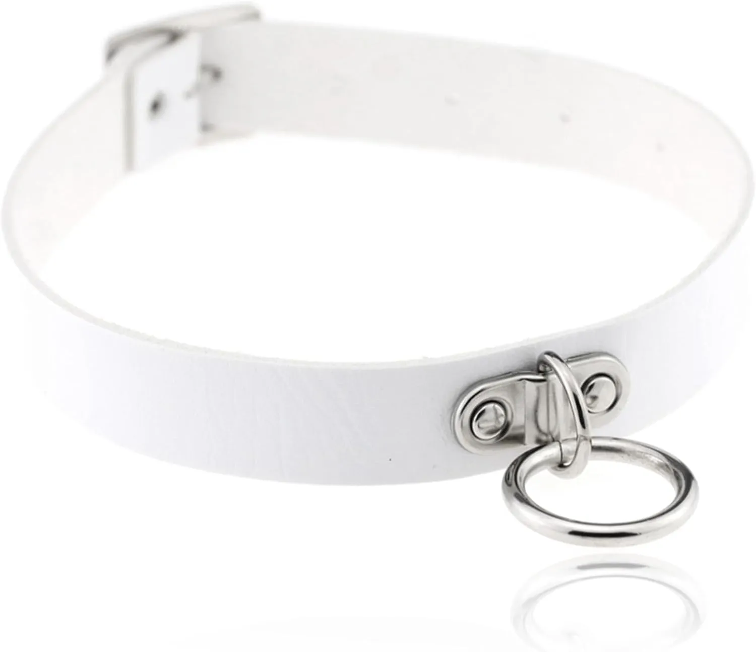 ETHOON Adjustable Leather Choker Collar Soft PU Circle Punk Choker Belt Necklace for Women