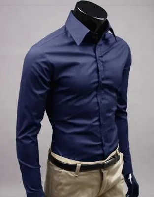 European and American fashion candy color long-sleeved shirt male 2019 spring and autumn new men's solid color casual shirt