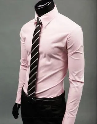 European and American fashion candy color long-sleeved shirt male 2019 spring and autumn new men's solid color casual shirt