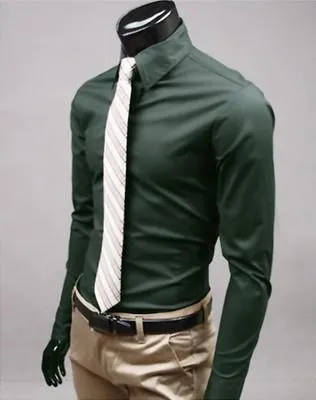 European and American fashion candy color long-sleeved shirt male 2019 spring and autumn new men's solid color casual shirt