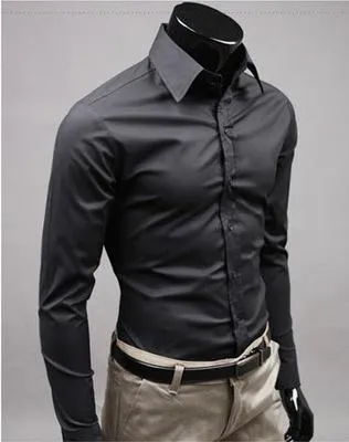 European and American fashion candy color long-sleeved shirt male 2019 spring and autumn new men's solid color casual shirt
