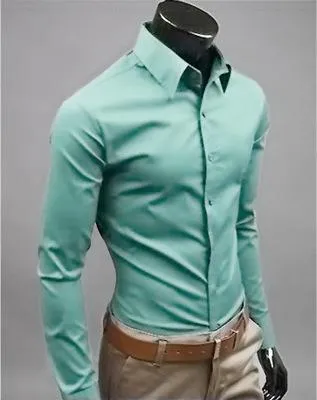 European and American fashion candy color long-sleeved shirt male 2019 spring and autumn new men's solid color casual shirt
