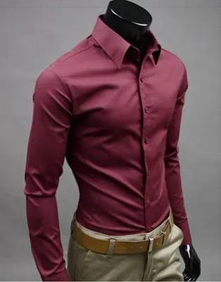 European and American fashion candy color long-sleeved shirt male 2019 spring and autumn new men's solid color casual shirt