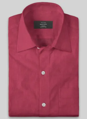 European Melon Red Linen Shirt
