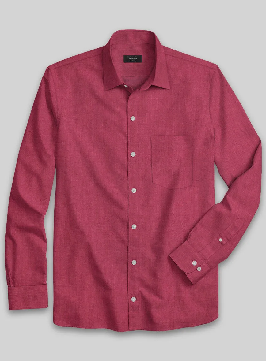 European Melon Red Linen Shirt