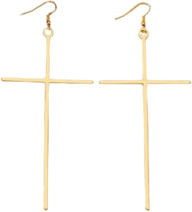Faith Cross Earrings Big Cross Earrings Cross Gold Earrings Dangle Religion Cross Drop Earrings for Women Teen Christmas Gift Jewelry