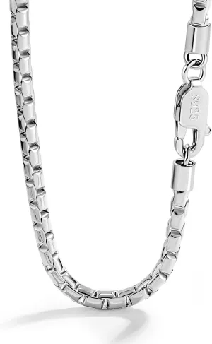 Fashion Men 925 Sterling Silver Necklace Italy 5MM Square Rolo Link Round Box Chain Chokers 18 "20" 22 "24" 26" Fine Jewelry Gift