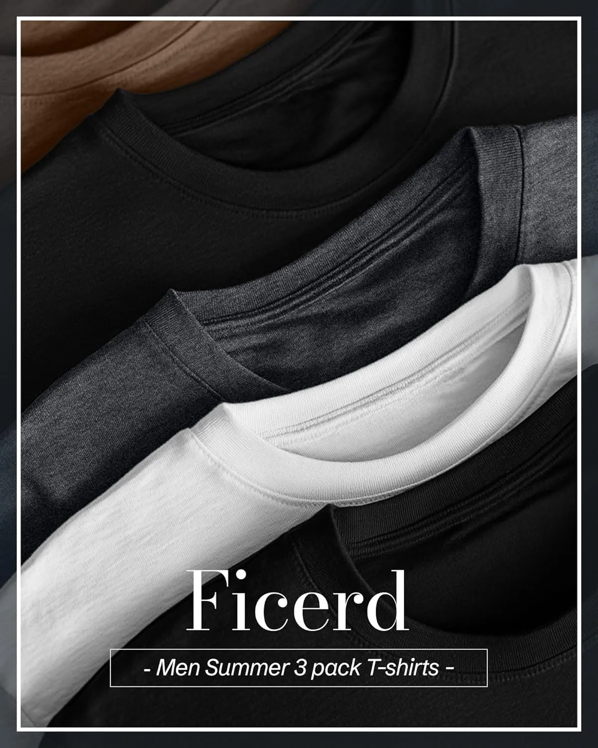 Ficerd 3 Pack Men's Big and Tall Shirts Short Sleeve Cotton Tee Crew Neck Basic Casual Top Loose Fit Summer T Shirts