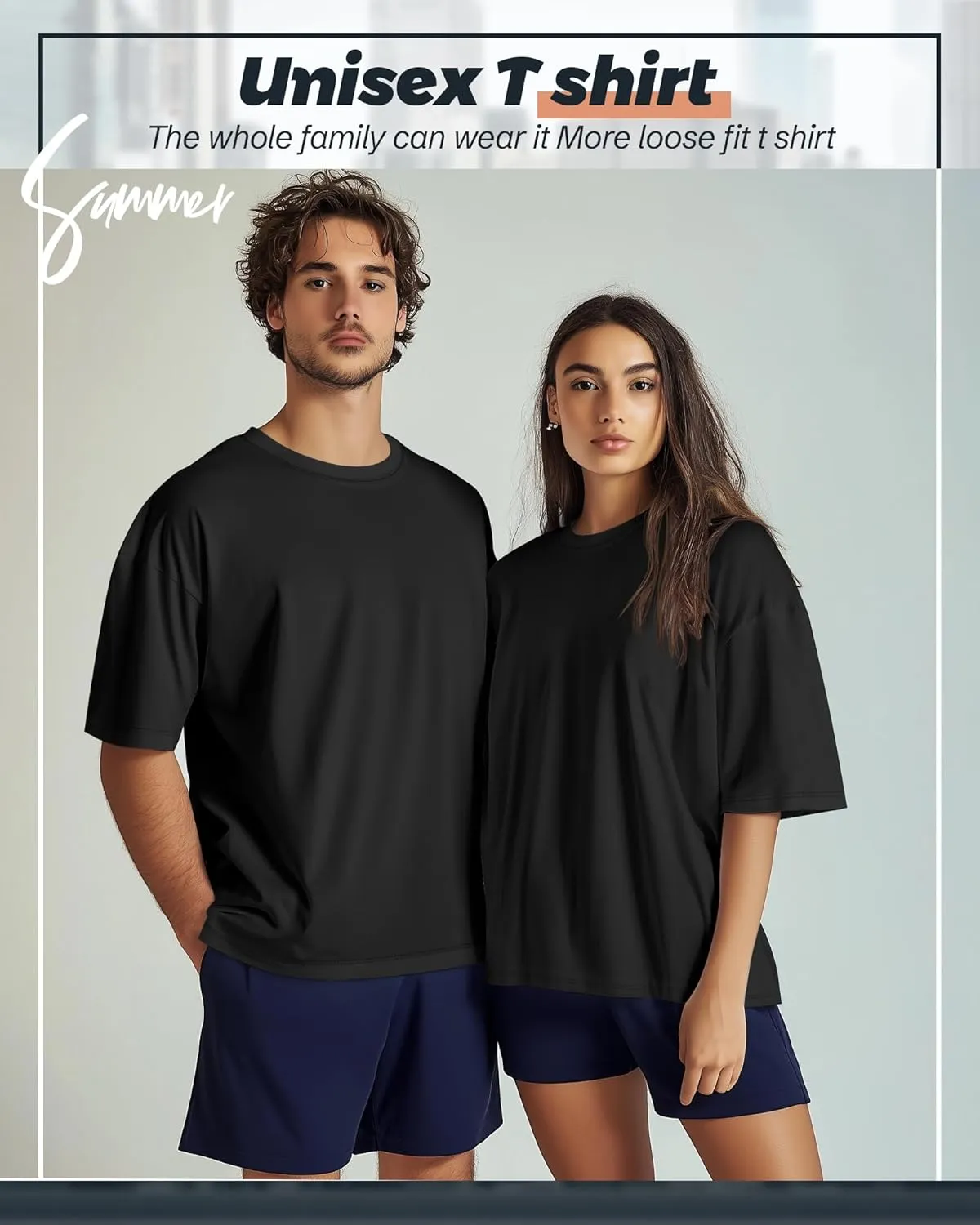Ficerd 3 Pack Men's Big and Tall Shirts Short Sleeve Cotton Tee Crew Neck Basic Casual Top Loose Fit Summer T Shirts