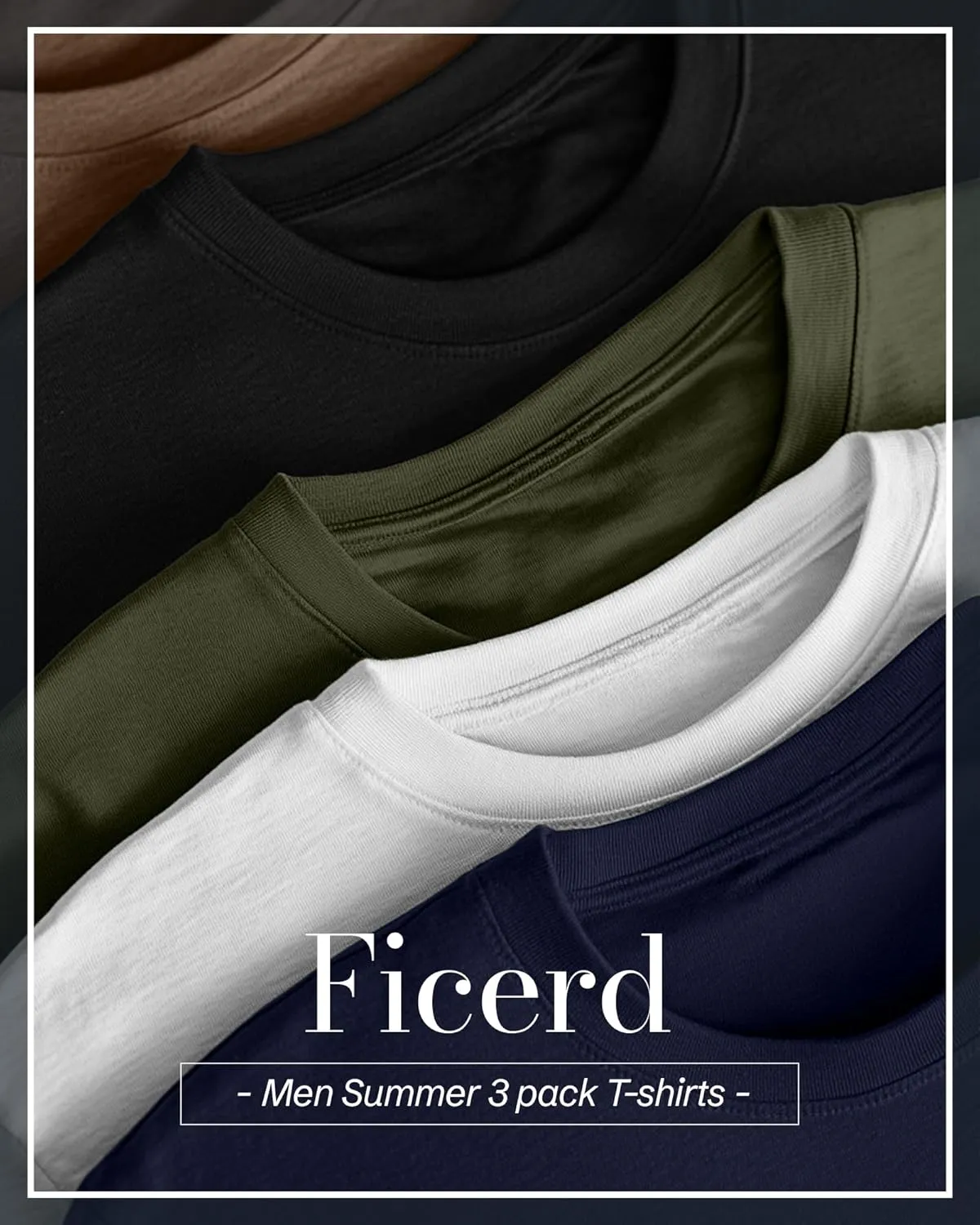Ficerd 3 Pack Men's Big and Tall Shirts Short Sleeve Cotton Tee Crew Neck Basic Casual Top Loose Fit Summer T Shirts