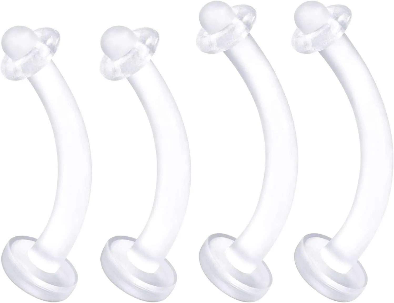 Flexible Acrylic Clear Belly Button Ring Retainer 14 Gauge Navel Bar Earrings Piercing Jewelry See More Sizes
