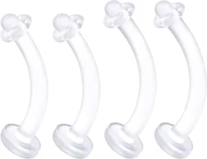 Flexible Acrylic Clear Belly Button Ring Retainer 14 Gauge Navel Bar Earrings Piercing Jewelry See More Sizes