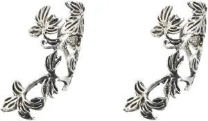 Flower Cuff Earrings for Women Hypoallergenic Lightweight Earrings Non Pierced Earrings Vintage Flower Leaf Earrings Jewelry for Women