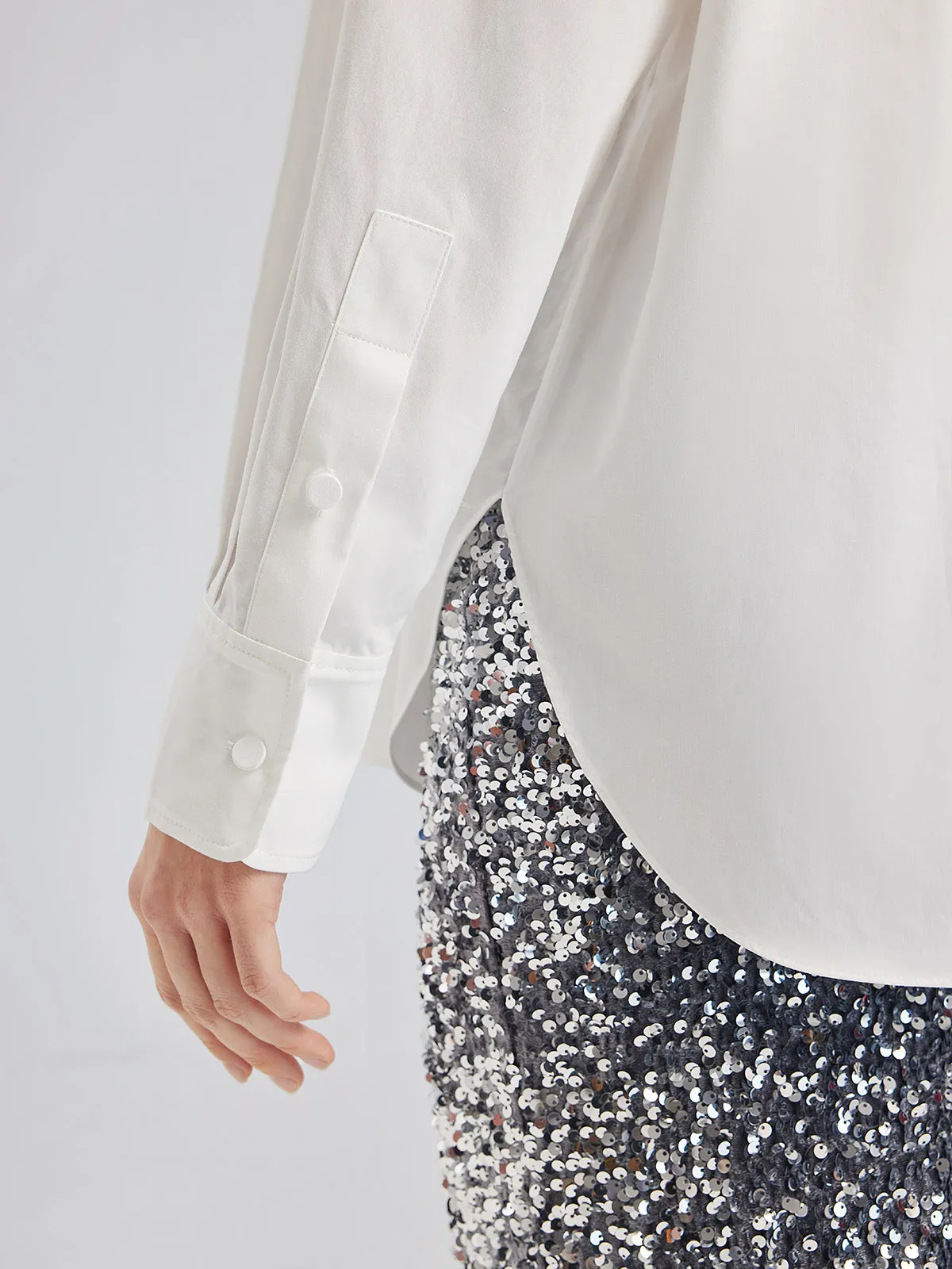French Beaded Embroidered Shirt