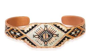 FRONT LINE JEWELRY Artisan-crafted Watch Style Native American Bracelets for Unisex Unique Copper Bracelets with Sunburst Motif