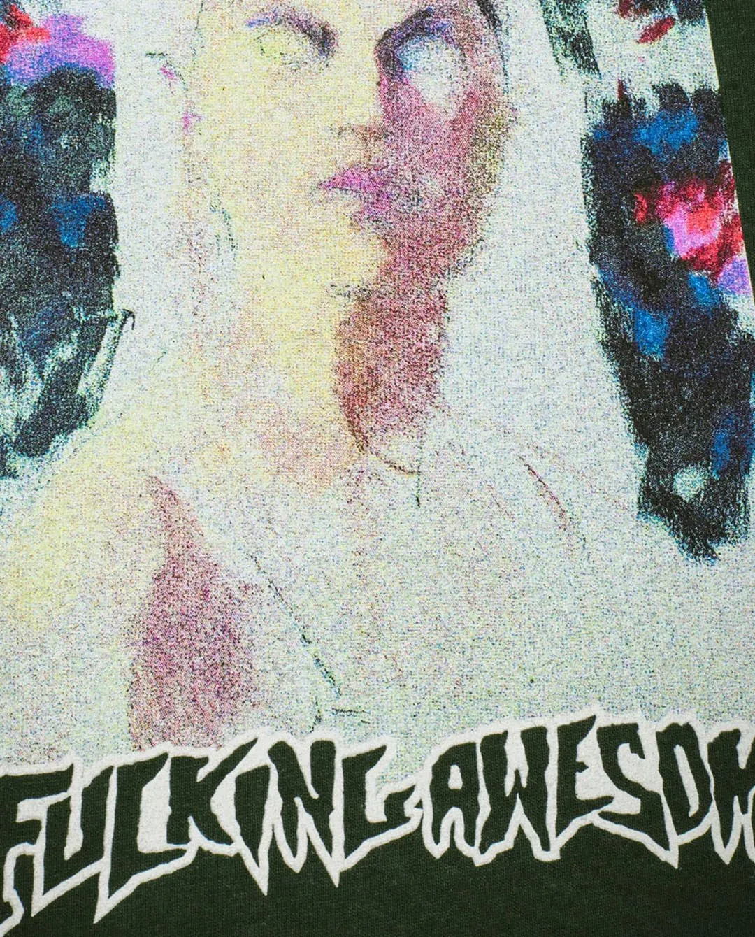 Fucking Awesome - Painterly T-Shirt - Forest Green