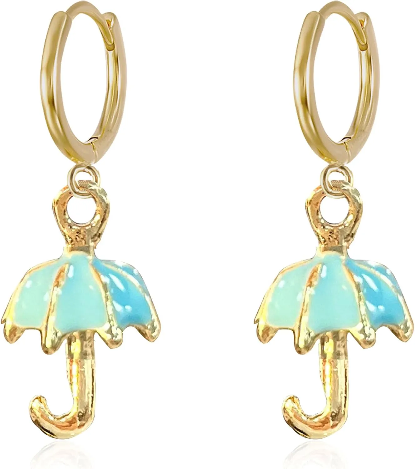 Funny Cute Alloy Rainbow Umbrella Drop Dangle Earrings Creative Mini Umbrella Weather Earrings Costume Holiday Huggie Jewelry for Womens Gifts