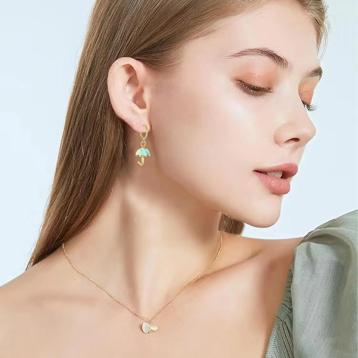 Funny Cute Alloy Rainbow Umbrella Drop Dangle Earrings Creative Mini Umbrella Weather Earrings Costume Holiday Huggie Jewelry for Womens Gifts