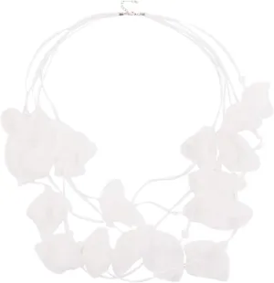 FUNOJOY Flower Bib Statement Necklace, Hawaiian Flower Necklace, Chunky Floral Charm Summer Beach Chokers Necklaces Beach Vacation Outfits for Women