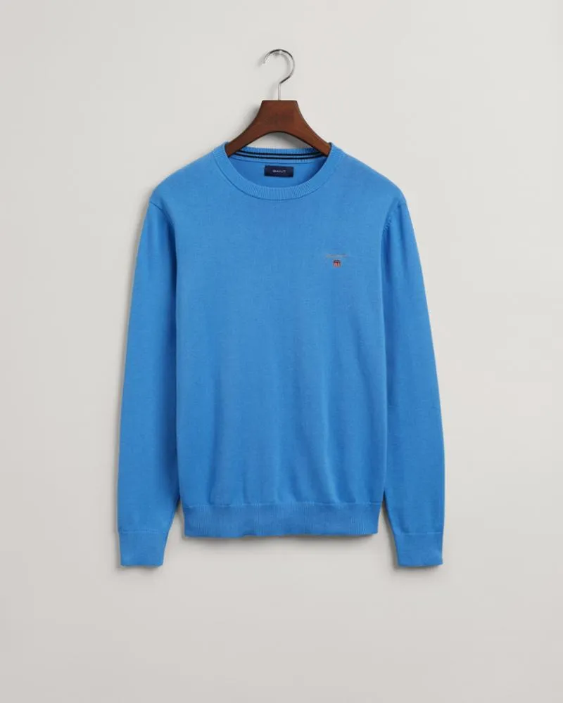 Gant Apparel Mens CLASSIC COTTON  C-NECK 445/PACIFIC BLUE