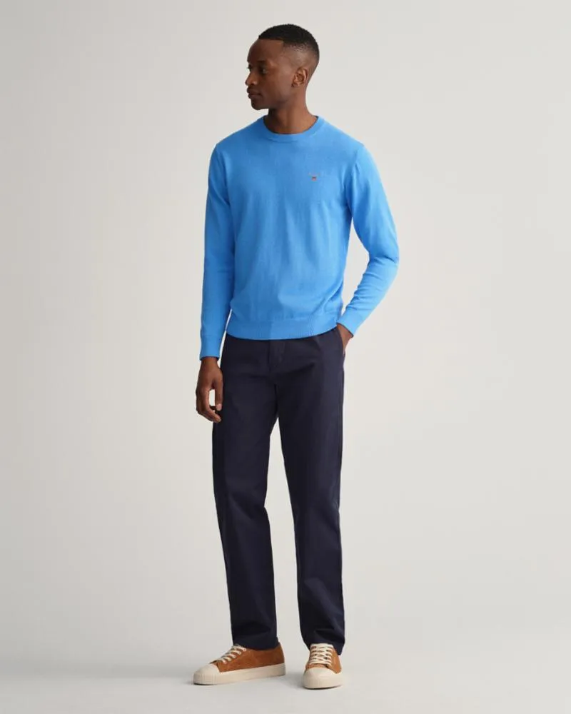 Gant Apparel Mens CLASSIC COTTON  C-NECK 445/PACIFIC BLUE