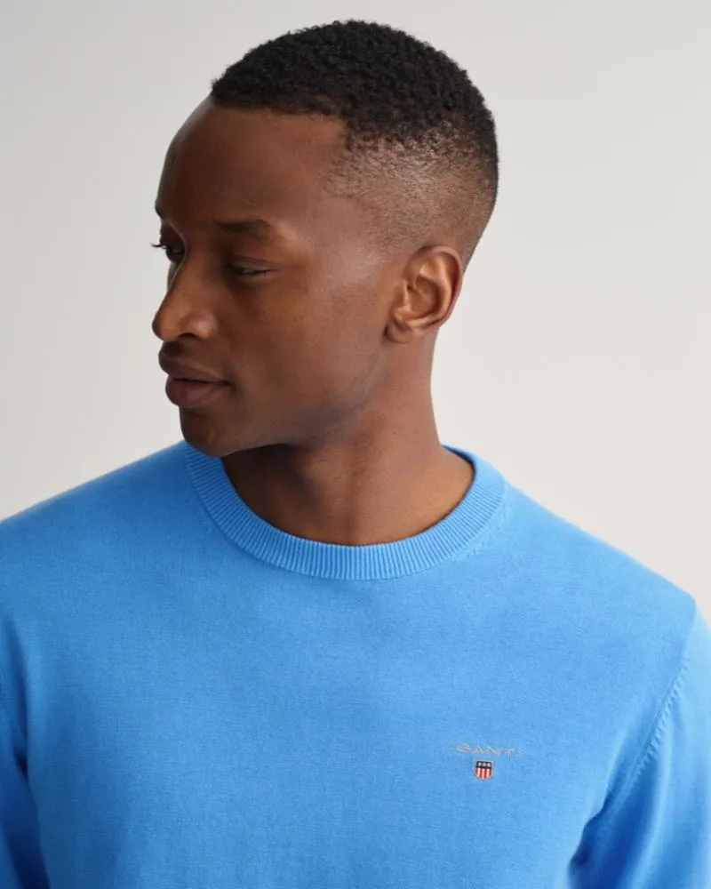 Gant Apparel Mens CLASSIC COTTON  C-NECK 445/PACIFIC BLUE