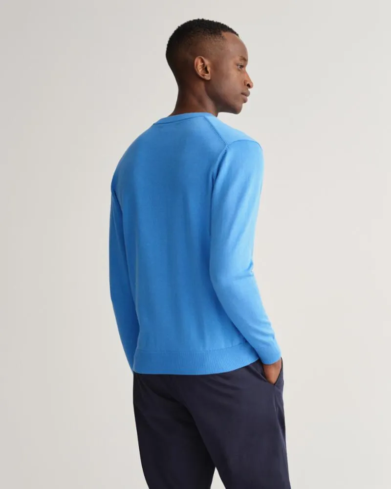 Gant Apparel Mens CLASSIC COTTON  C-NECK 445/PACIFIC BLUE