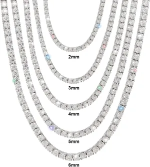 Gem's Beauty 4.59-112.00CT Moissanite Tennis necklaces Gifts 2-6.5mm D Color VVS1 Round Cut Diamond Tennis necklace