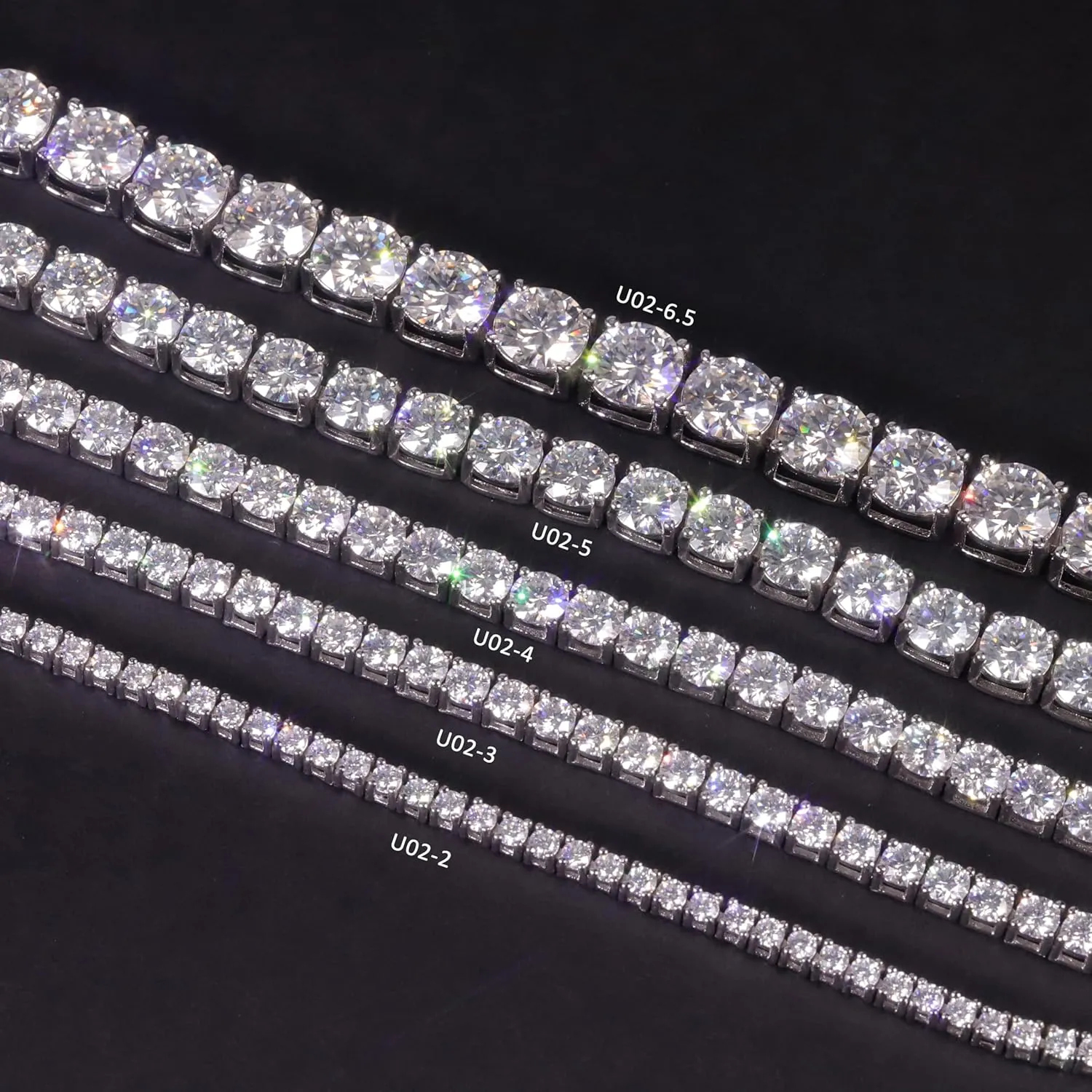 Gem's Beauty 4.59-112.00CT Moissanite Tennis necklaces Gifts 2-6.5mm D Color VVS1 Round Cut Diamond Tennis necklace