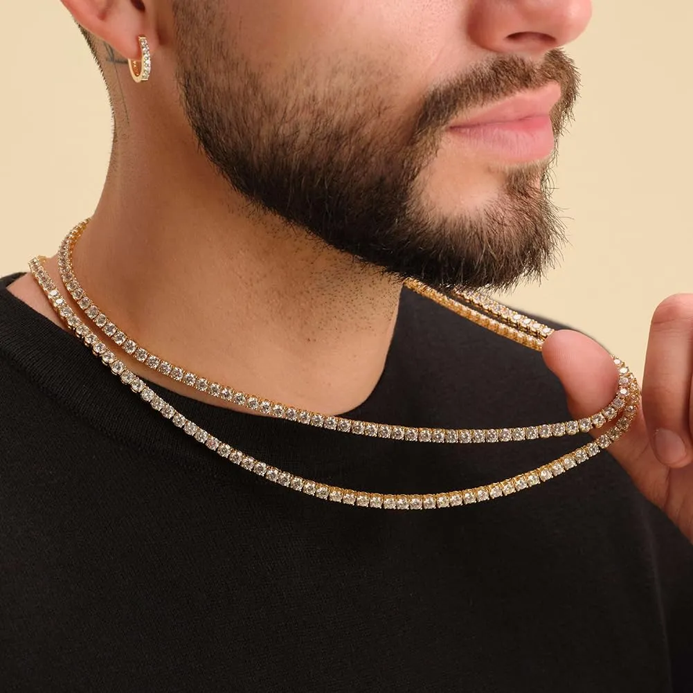 Gem's Beauty 4.59-112.00CT Moissanite Tennis necklaces Gifts 2-6.5mm D Color VVS1 Round Cut Diamond Tennis necklace