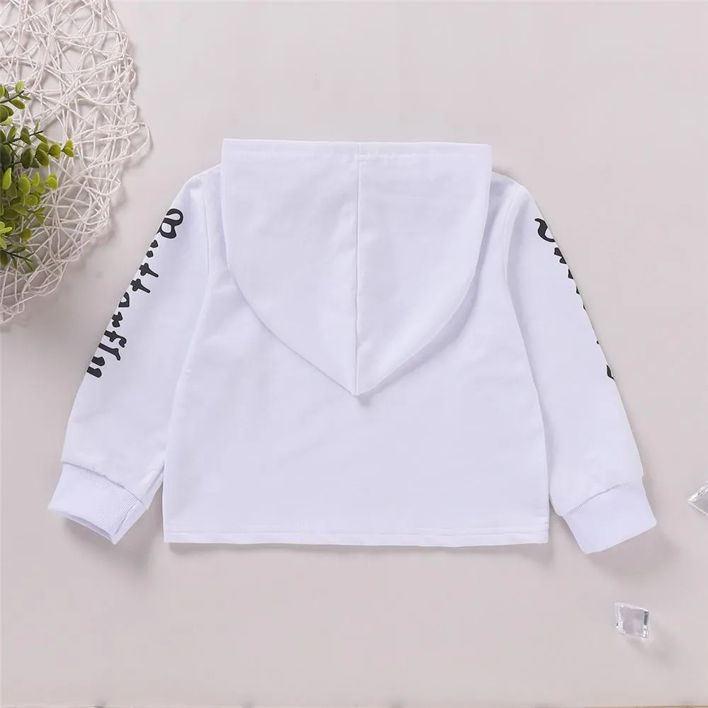 Girls Butterfly Cartoon Printed Long Sleeve Hooded T-Shirts Wholesale Girl Clothing