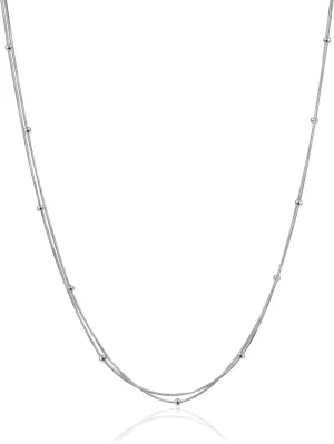 Gold Chain Necklace Women | 14K Gold & Silver Plated Dainty Necklace for Women with Bracelet | Small Love Waterproof Chain Necklaces for Women