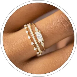 Gold Dainty Rings for Womem 14k Gold Plated Stackable Ring for Girls Size 6-11 Cubic Zirconia Gold Rings Set Wedding Rings for Women Aesthetic Jewelry for Women Girls