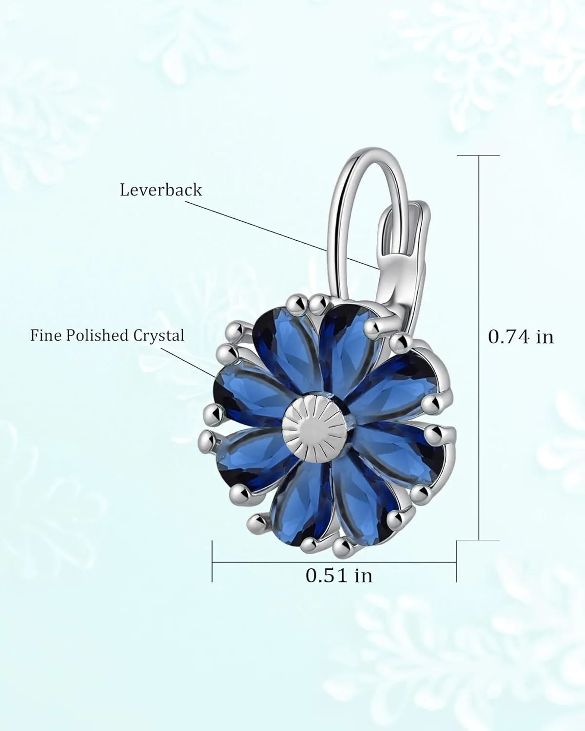Gold Flower Earrings Birthstone Leverback Earrings Hypoallergenic Vintage Floral Earrings for Women Trendy