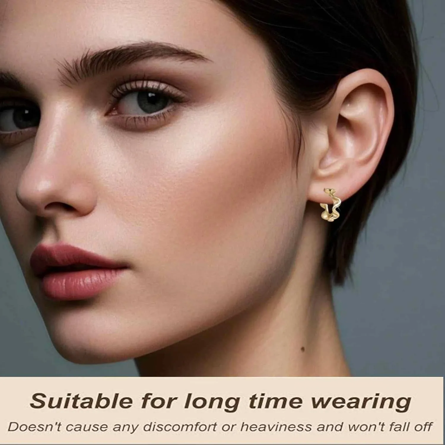 Gold Hoop Earrings For Women Unique Gold Hoops Earrings Trendy Thick Lightweight Cute Dangle Stud Earrings Jewelry Gifts