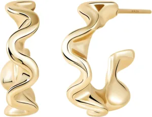 Gold Hoop Earrings For Women Unique Gold Hoops Earrings Trendy Thick Lightweight Cute Dangle Stud Earrings Jewelry Gifts