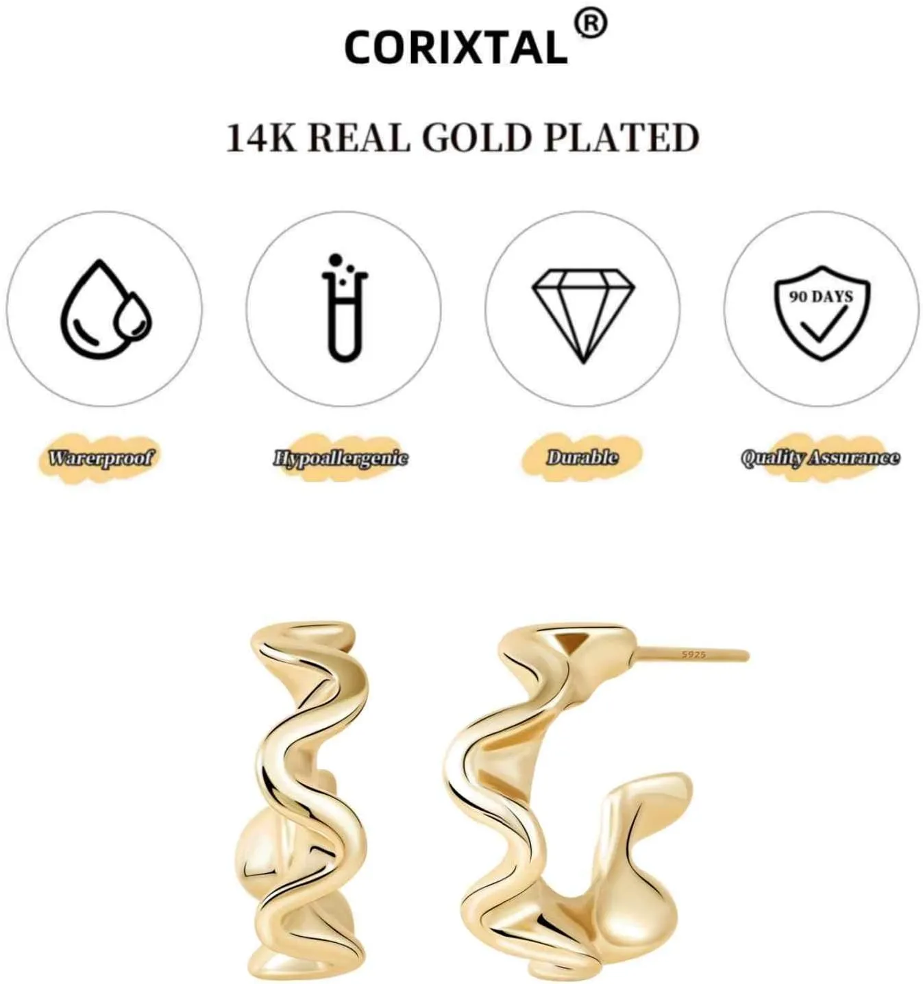 Gold Hoop Earrings For Women Unique Gold Hoops Earrings Trendy Thick Lightweight Cute Dangle Stud Earrings Jewelry Gifts