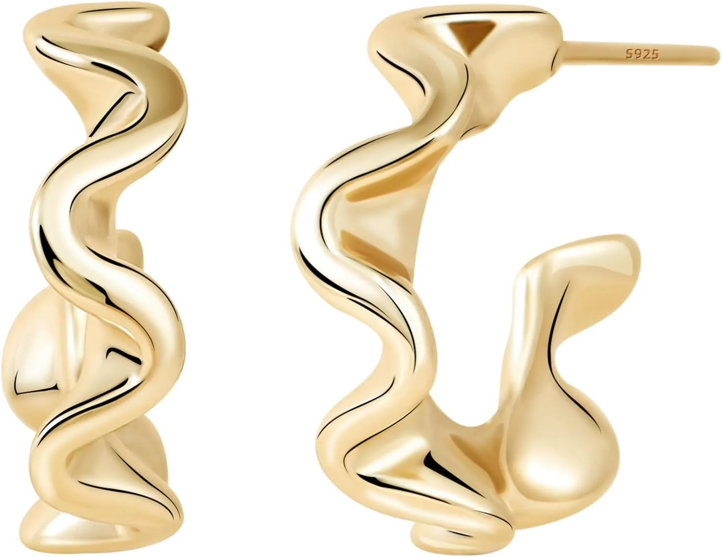 Gold Hoop Earrings For Women Unique Gold Hoops Earrings Trendy Thick Lightweight Cute Dangle Stud Earrings Jewelry Gifts