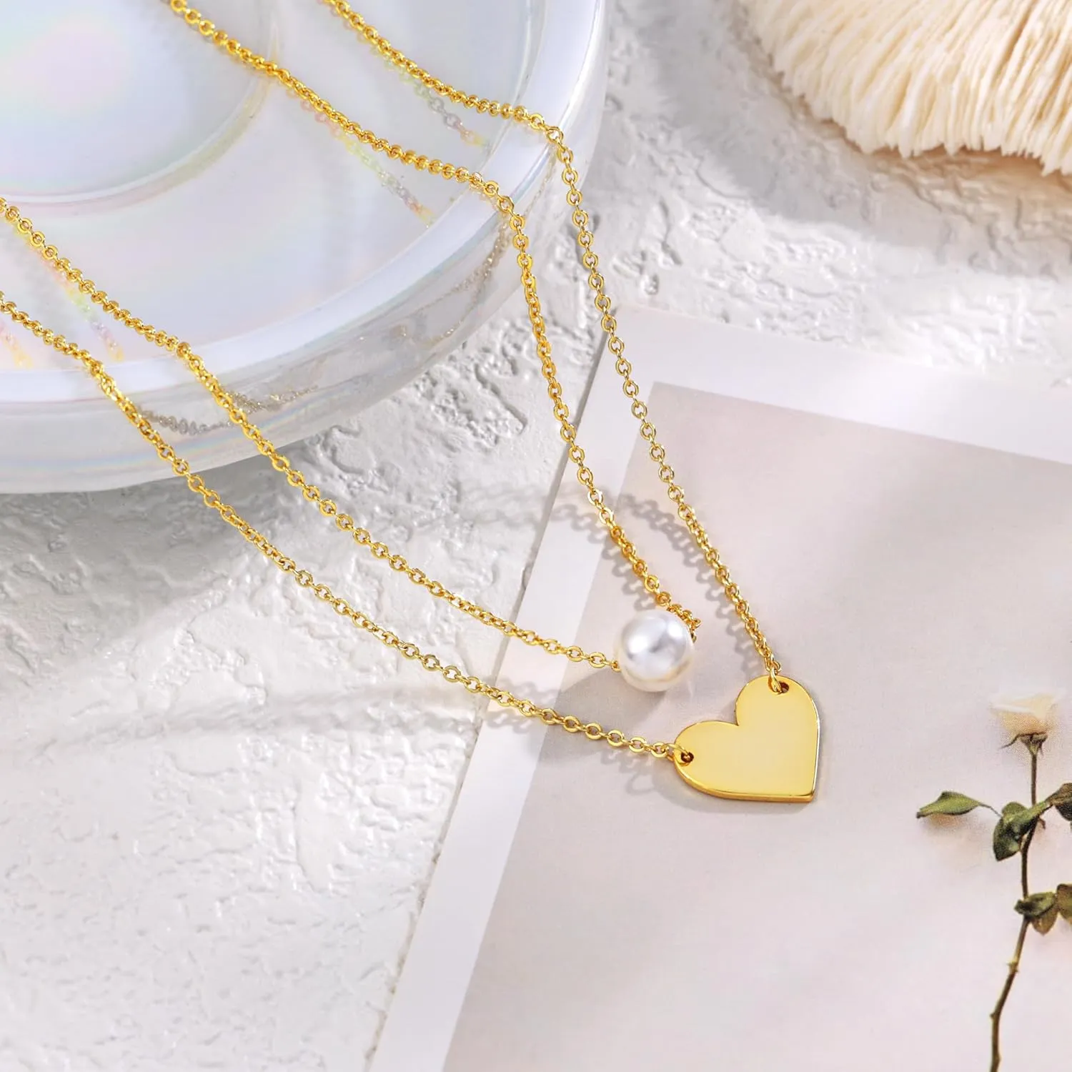 Gold Initial Necklaces for Women, Dainty 14K Gold Plated Layering Satellite Chain Necklace Personalized Cute A-Z Letter Name Pendant Necklace Gold Layered Necklaces for Women Jewelry Gift