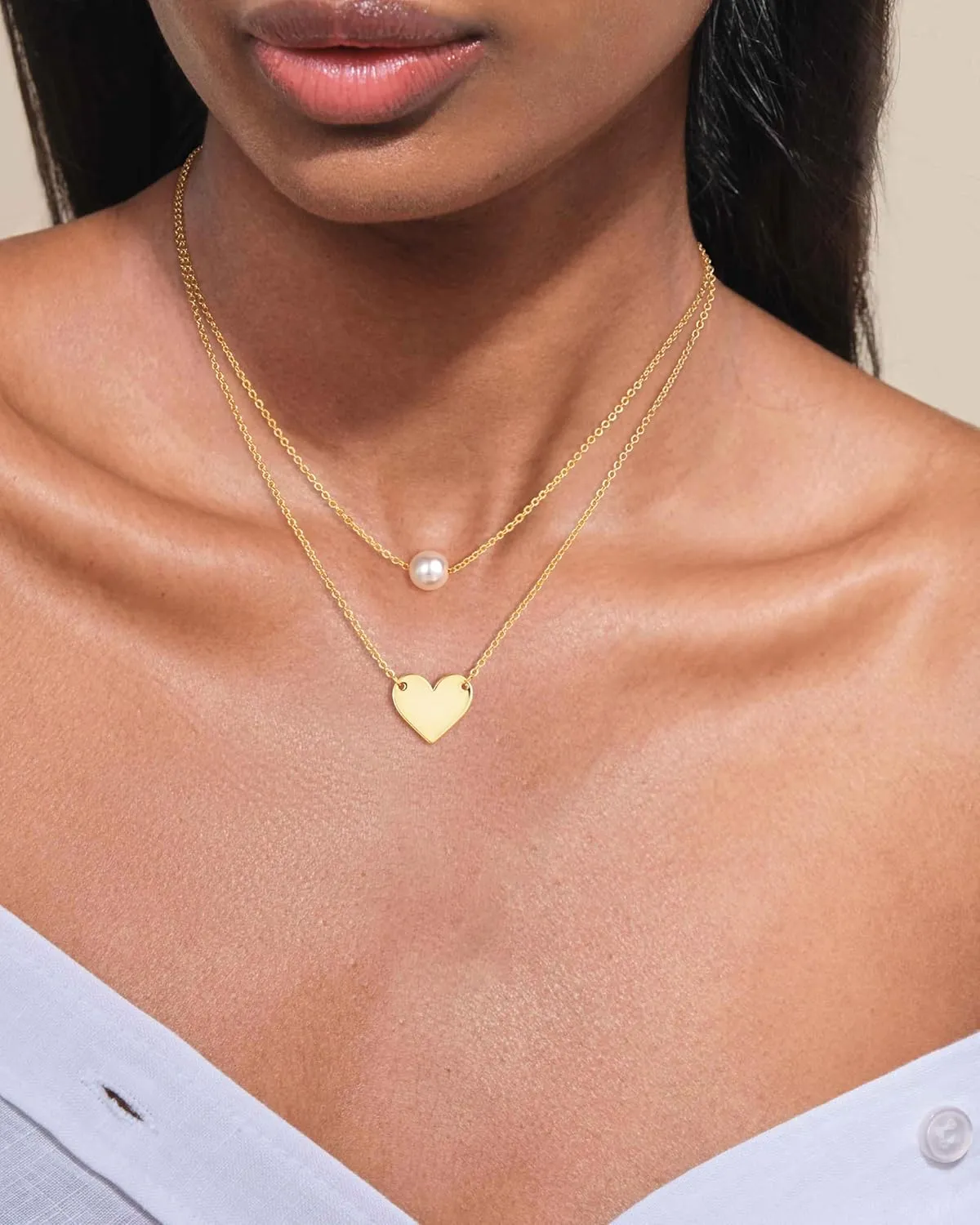 Gold Initial Necklaces for Women, Dainty 14K Gold Plated Layering Satellite Chain Necklace Personalized Cute A-Z Letter Name Pendant Necklace Gold Layered Necklaces for Women Jewelry Gift