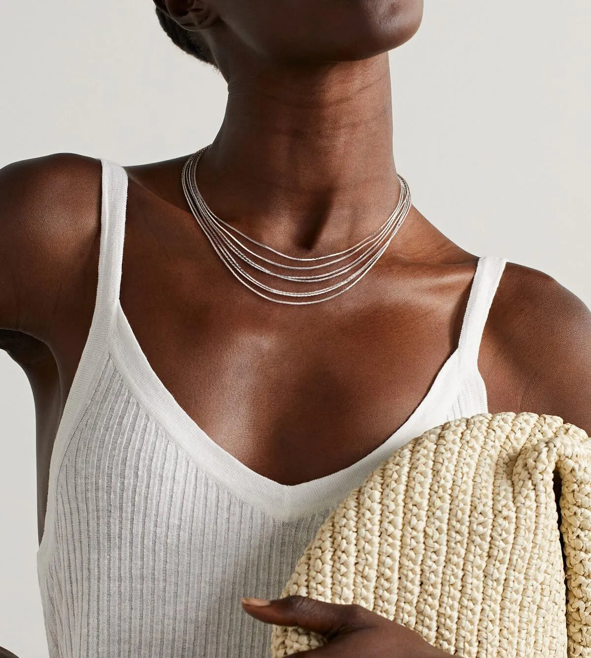Gold Necklace for Women, Dainty 14k Gold Plated Layered Chunky Gold Chain Link Necklaces Stack for Women Trendy Sterling Silver Stacked Gold/Silver Necklaces Set Fashion Jewelry for Women