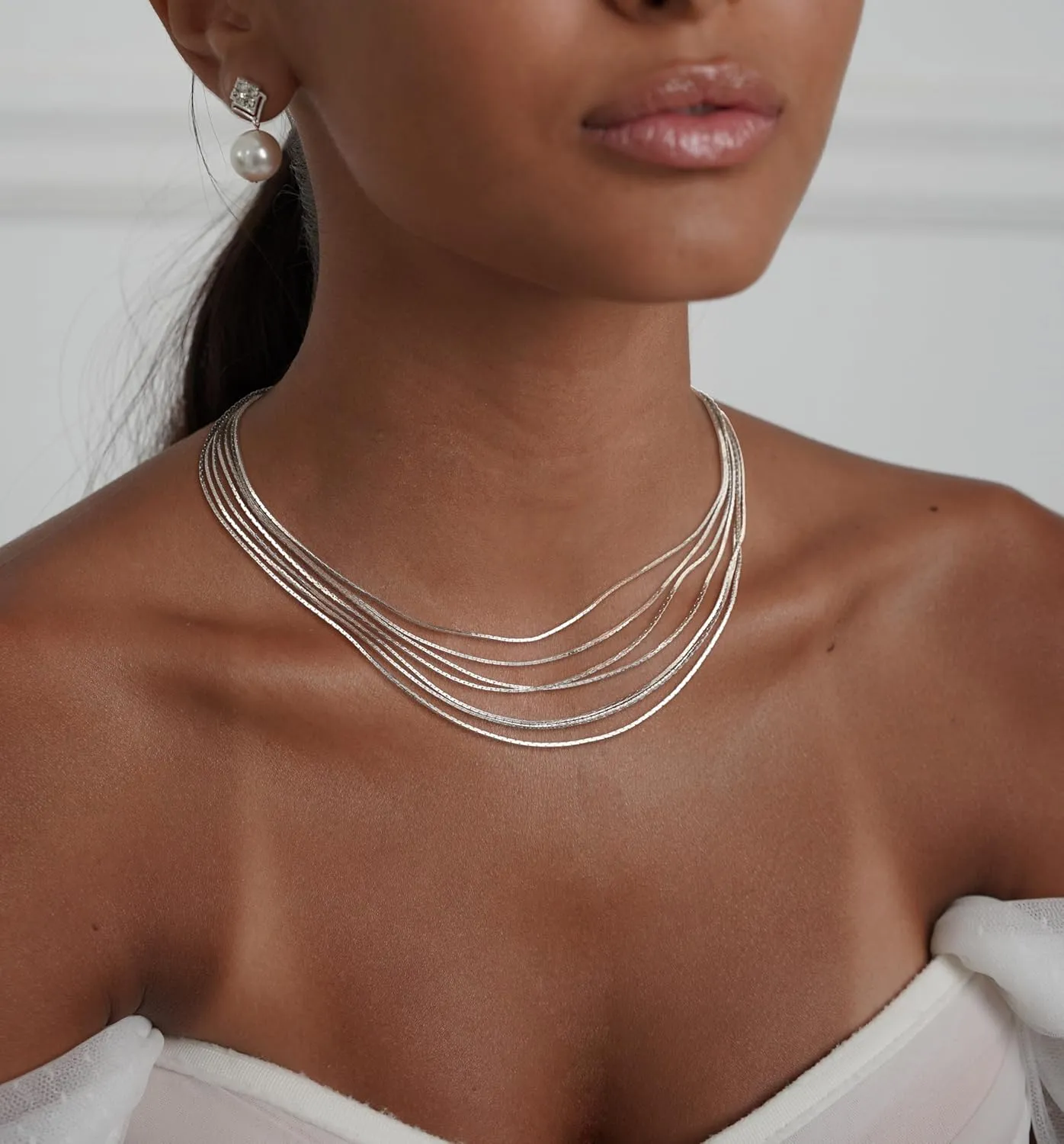 Gold Necklace for Women, Dainty 14k Gold Plated Layered Chunky Gold Chain Link Necklaces Stack for Women Trendy Sterling Silver Stacked Gold/Silver Necklaces Set Fashion Jewelry for Women