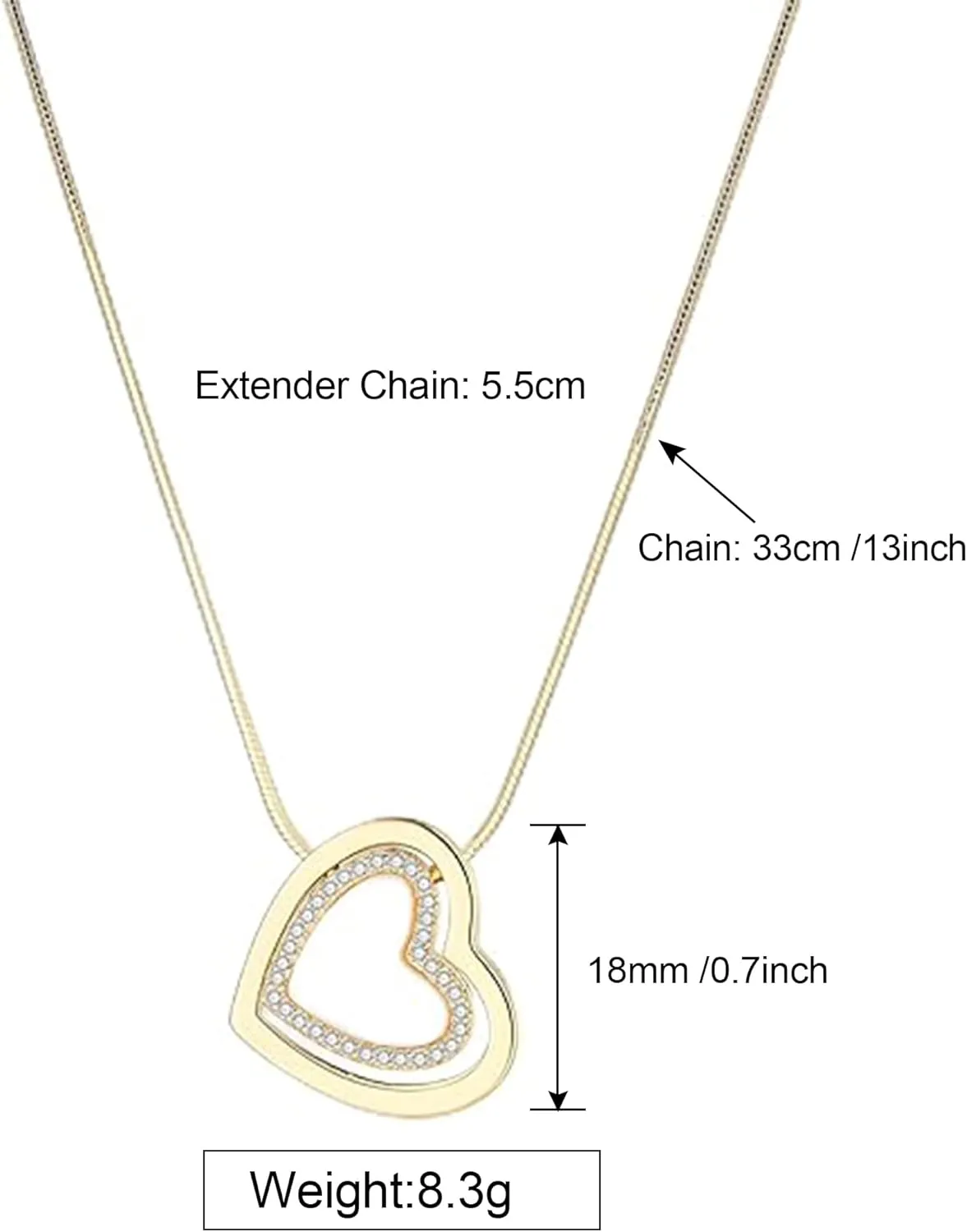 Gold Pendant Necklace for Women, Dainty Vintage 14K Gold Plated Heart Pearl Opal Necklaces Jewelry for Her