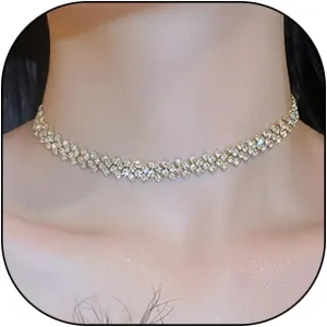 Gold Rhinestone Chokers for Women,Delicate Bilayer Crystal Silver Chain Necklaces,Sparkly Party Prom Accessories for Woman Jewelry Gift